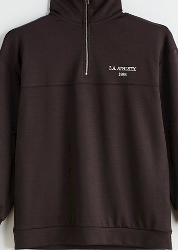 Kadın Kahverengi Salaş Sweatshirt - Görsel 2