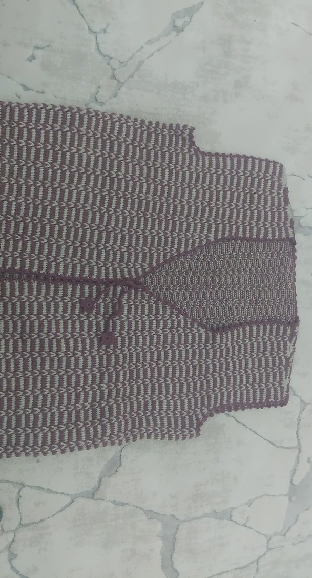 bordo krem V Yaka Kadın Triko Yelek - Görsel 2