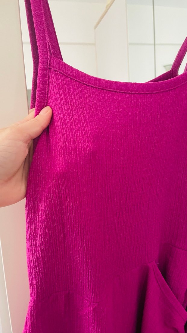 Mor Renkli İnce Askılı Kız Elbisesi - Görsel 2