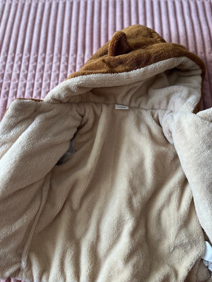 Kürklü Kapüşonlu Erkek Çocuk Kahverengi Kaban - Görsel 3