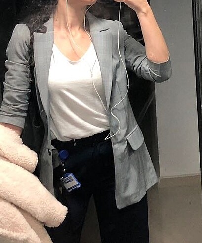 Gri blazer ceket