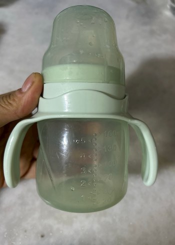 Yeşil Bebek Biberonu Kulplu Pastel Renk - Görsel 2