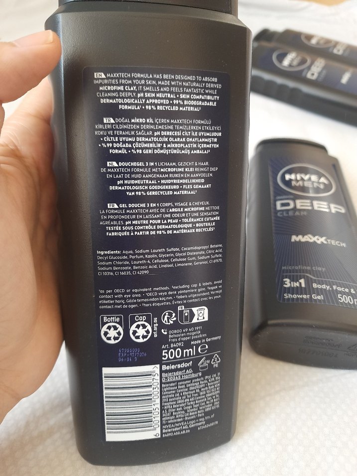 Nivea Men Deep 3'ü 1 Arada Duş Jeli 500 ml - Görsel 3