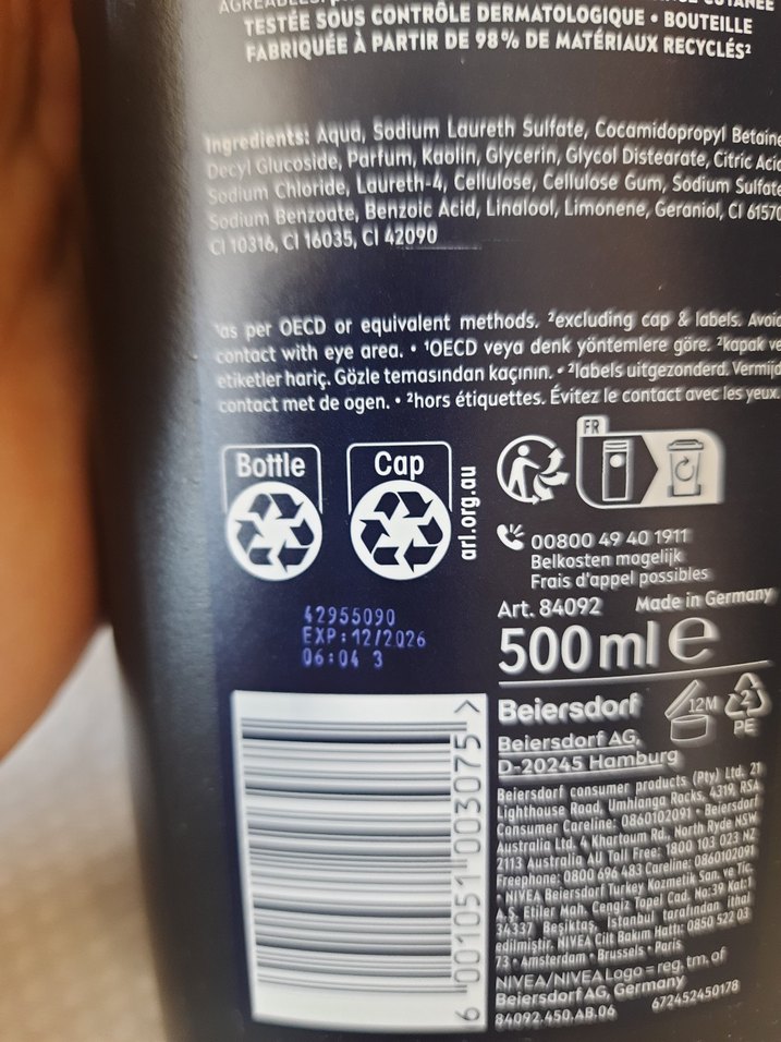 Nivea Men Deep 3'ü 1 Arada Duş Jeli 500 ml - Görsel 4