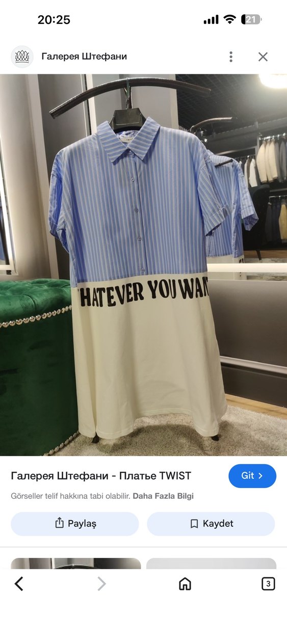 Beyaz Mavi Kısa Kollu Mini Elbise - Görsel 3