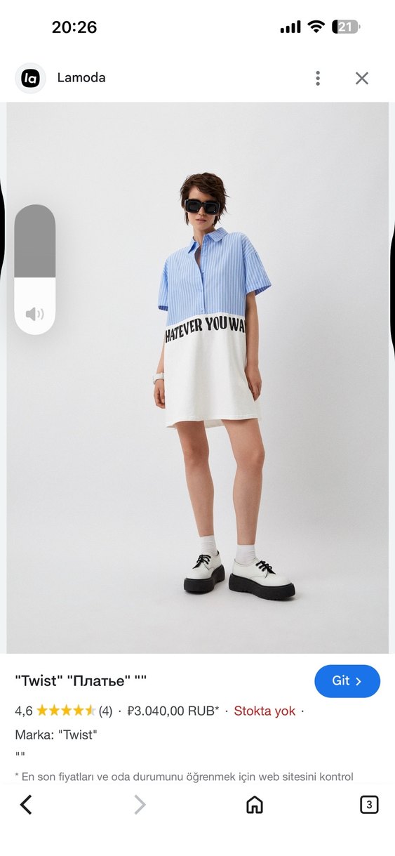 Beyaz Mavi Kısa Kollu Mini Elbise - Görsel 2