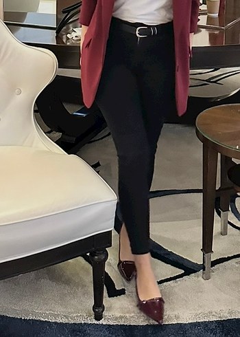 37 Beden bordo Renk Bordo Parlak Deri Tokalı Stiletto