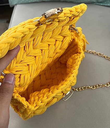 Zara SARI MODEL KADIN EL ÇANTASI