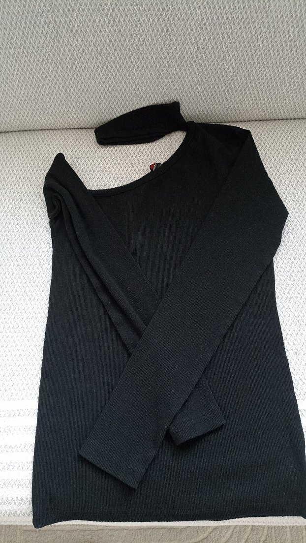 Siyah Vücuda Oturan Triko Hamile Bluzu - Görsel 3