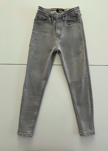 Gri Normal Boy Kadın Denim Jean