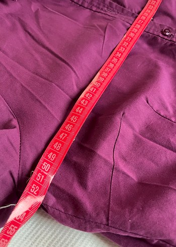 Düğmeli Mor Kadın Gömlek - Görsel 6