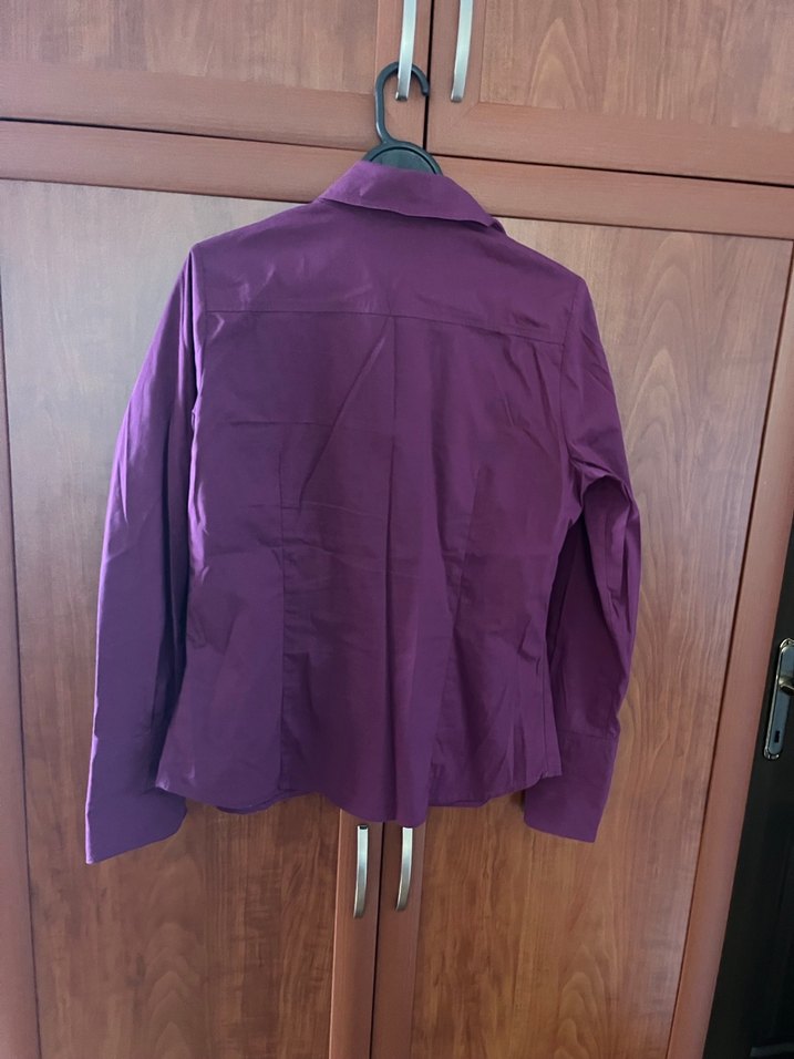 Düğmeli Mor Kadın Gömlek - Görsel 2