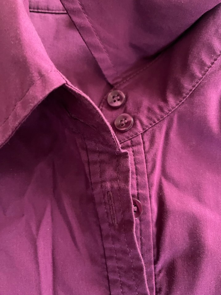 Düğmeli Mor Kadın Gömlek - Görsel 5