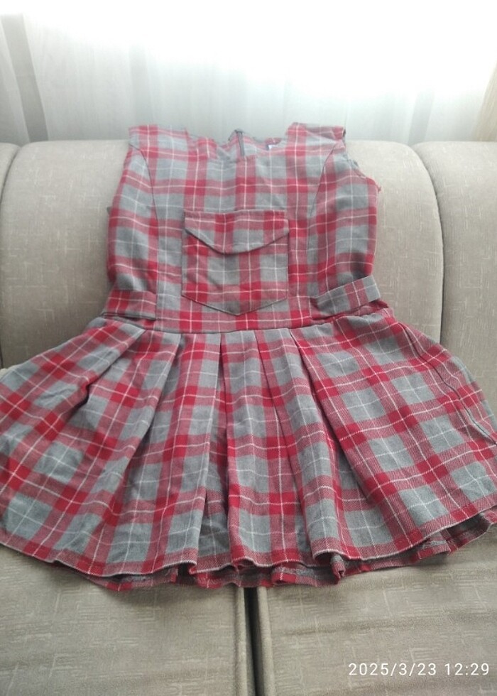 Ekose elbise 5 yaş - Görsel 2