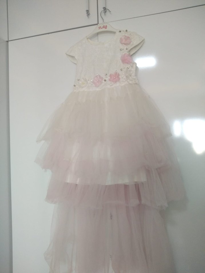 Diger Kız Çocuk Pudra Kat Kat Tül Elbise - Görsel 3