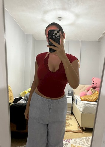 Urban Dantelli Boyundan bağlamalı bluz - Görsel 2