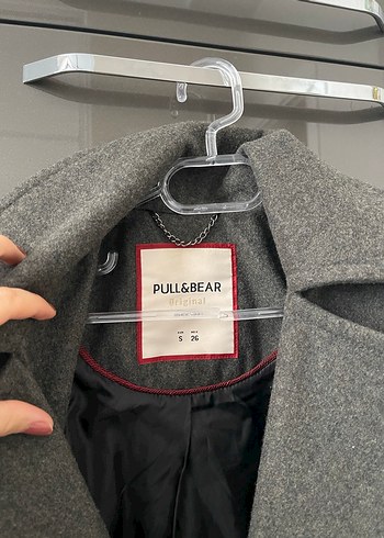 Pull and Bear Gri Kadin Midi Ceket Pull Bear