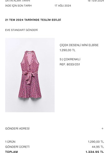 Zara markalı Çiçek Desenli Mini Halter Elbise