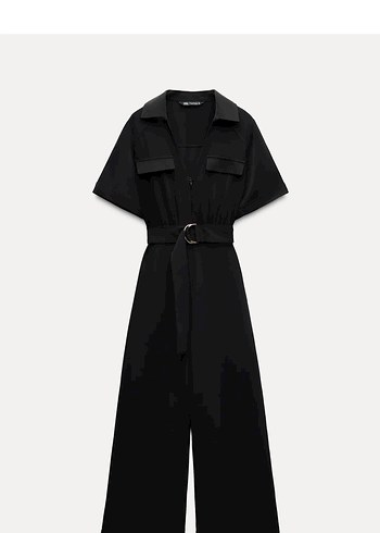 Zara Zara Siyah Kemerli Kadın Şık Tulum
