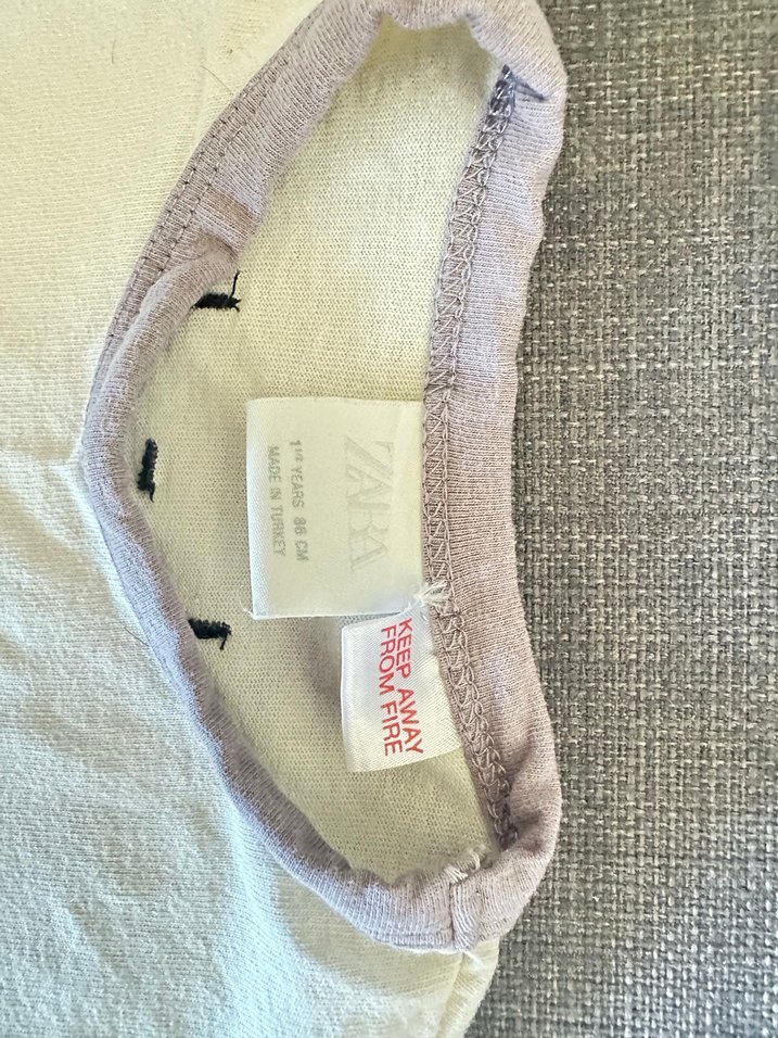 Beyaz unisex Çocuk Tişörtü, Pastel Detaylı - Görsel 2