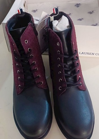 Bordo Süet Kadın Bot Blok Topuklu - Görsel 3