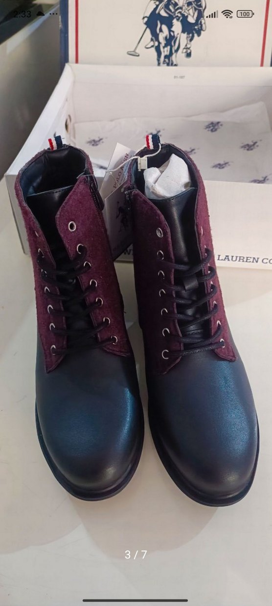 Bordo Süet Kadın Bot Blok Topuklu - Görsel 3