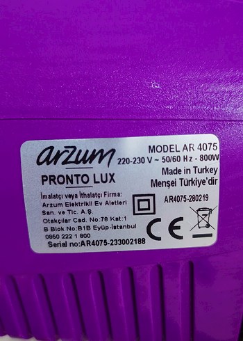 Arzum Pronto Lux Mor Elektrikli Süpürge - Görsel 5