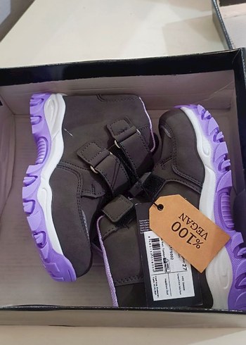 Kız Çocuk Mor Cırt Cırtlı Street Wear Bot - Görsel 3