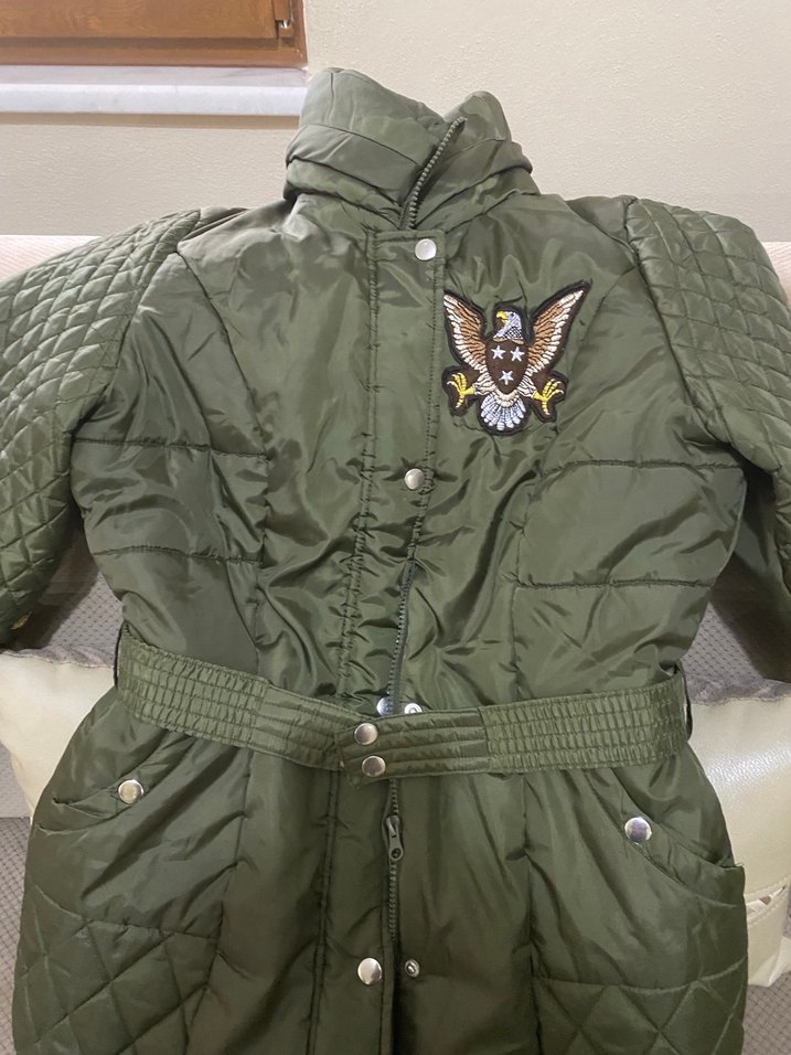 Düğmeli Uzun Yeşil Kadın Mont - Görsel 3