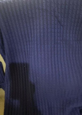 Düğmeli Mavi Triko kalın uzun hırka - Görsel 5