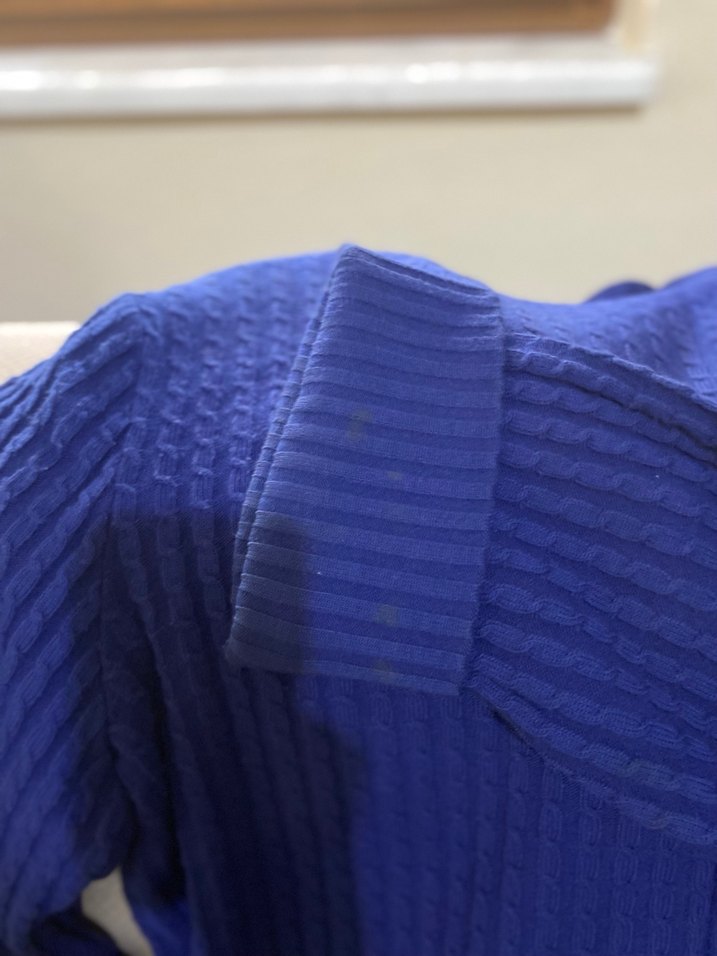 Düğmeli Mavi Triko kalın uzun hırka - Görsel 4