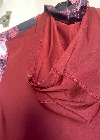 Bordo Uzun Kollu Yüksek Yakalı Kadın Gömlek - Görsel 5