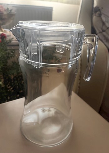 Şeffaf Plastik kapak cam Sürahi - Görsel 5