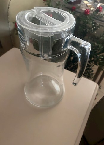 Şeffaf Plastik kapak cam Sürahi - Görsel 7