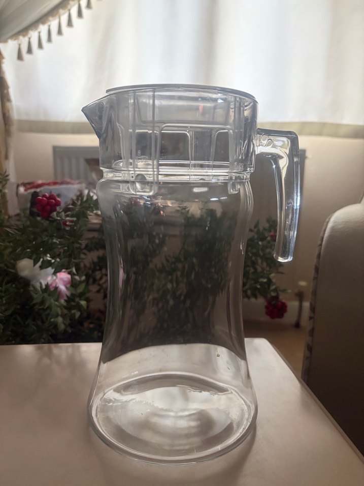 Şeffaf Plastik kapak cam Sürahi - Görsel 2