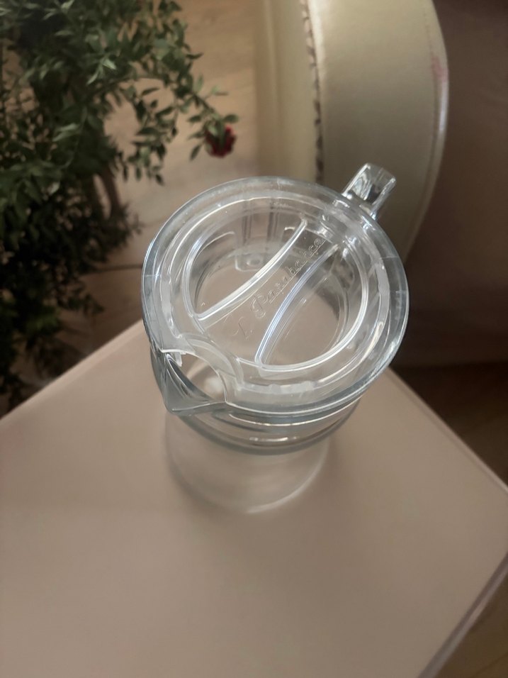 Şeffaf Plastik kapak cam Sürahi - Görsel 3