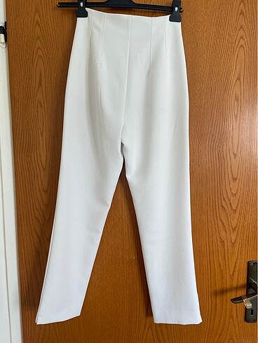 xs Beden beyaz Renk Beyaz pensli smart pantolon