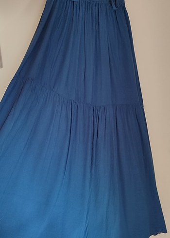 Lacivert Straplez Midi Elbise