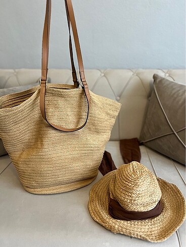 H&M hasır plaj çanta - şapka