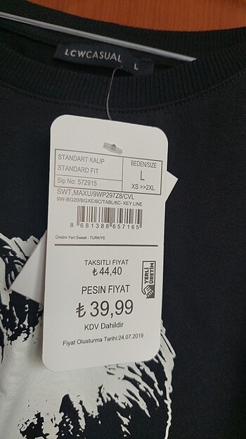 l Beden LCW Atatürk baskılı siyah sweatshirt