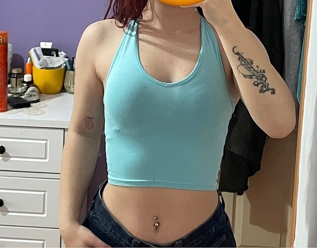 h&m askılı crop