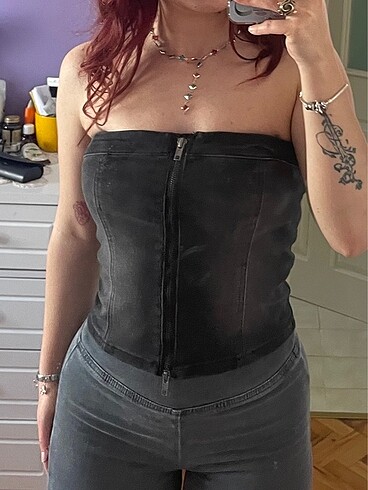 fermuarlı crop