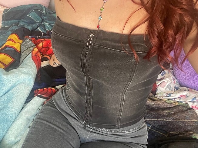 s Beden fermuarlı crop