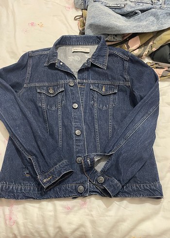 Kadın Mavi Baskılı Kot Ceket - Görsel 3