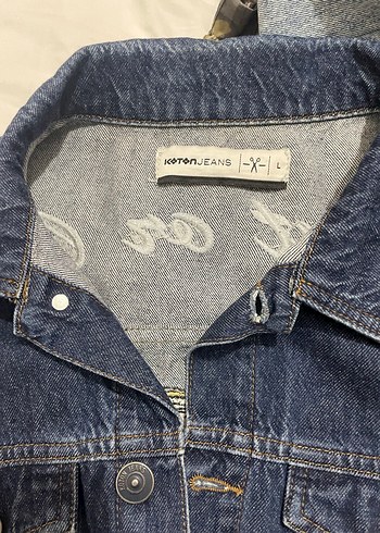 Kadın Mavi Baskılı Kot Ceket - Görsel 4
