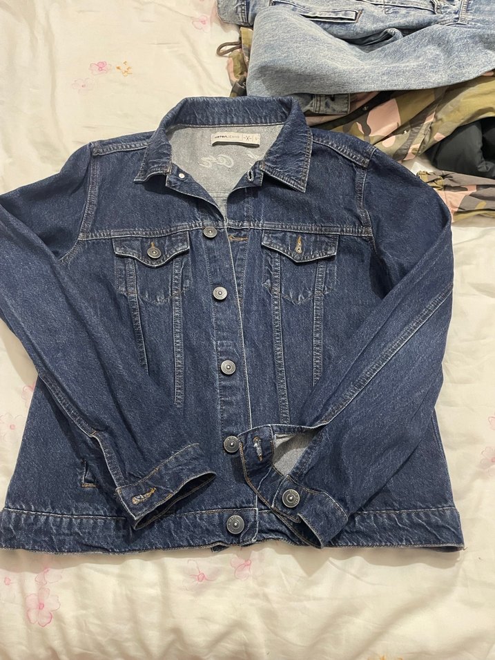 Kadın Mavi Baskılı Kot Ceket - Görsel 3