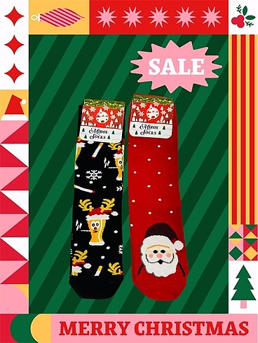 diğer Beden çeşitli Renk Yılbaşı noel çorabı