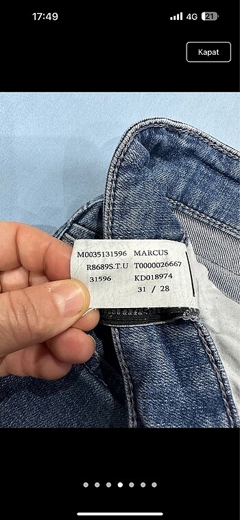 31 Beden mavi jeans kot oantolonu