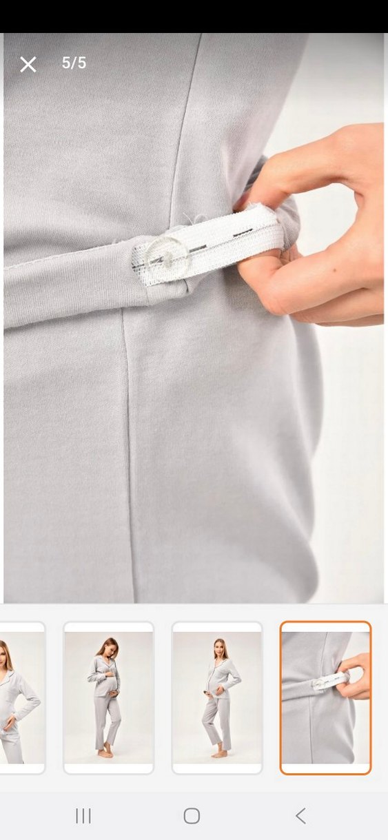 Gri Hamile ve Emzirme Pijama Takımı - Görsel 2