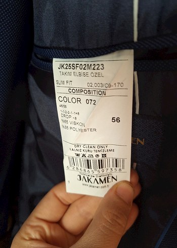 52-6 drop Beden Düğmeli Erkek Mavi Ceket, Normal Boy, Regular Fit